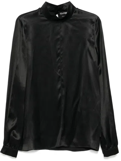 Tom Ford Silk Shirt In Black