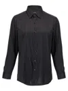 Tom Ford Long Sleeves Striped Silk Shirt In Black