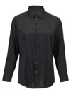 Tom Ford Long Sleeves Striped Silk Shirt In Black