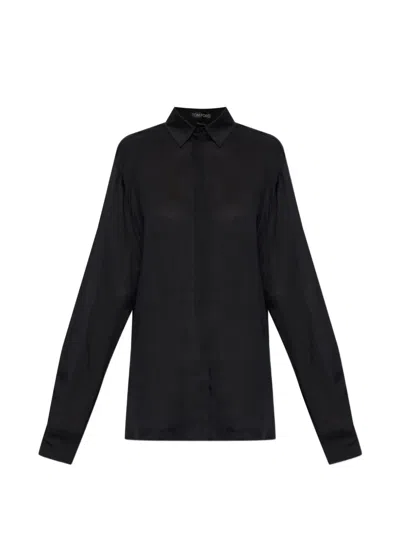 Tom Ford Silk Shirt In Black