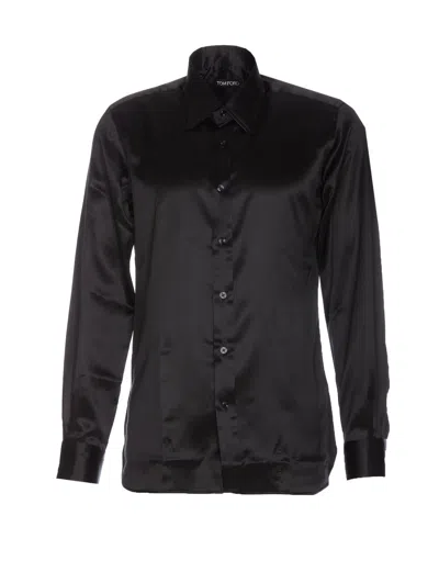 Tom Ford Silk Shirt In Black