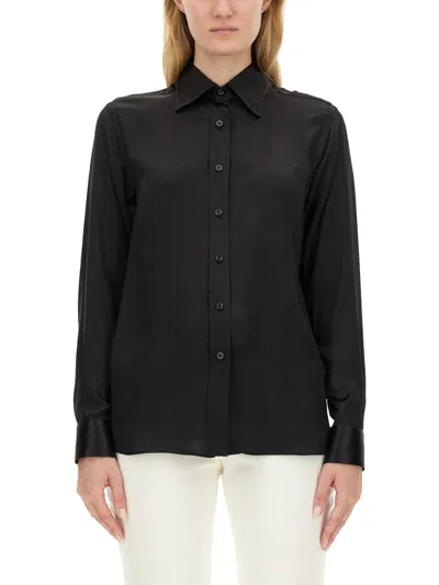 Tom Ford Silk-charmeuse Shirt In Black