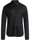 Tom Ford Cotton Silk Serge Fluid Fit Shirt In Black