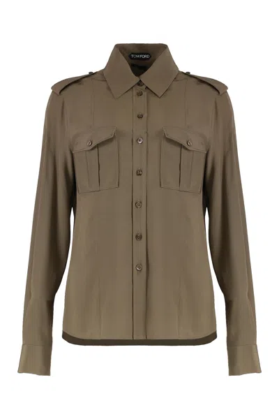 Tom Ford Silk Shirt In Green
