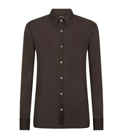Tom Ford Silk Shirt In Brown