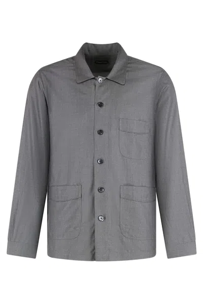 Tom Ford Silk Shirt In Gray