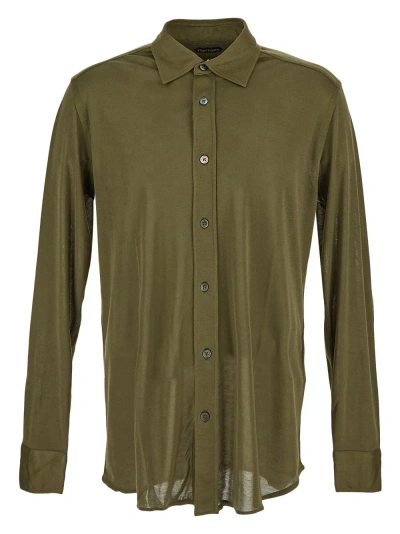 Tom Ford Silk Shirt In Green