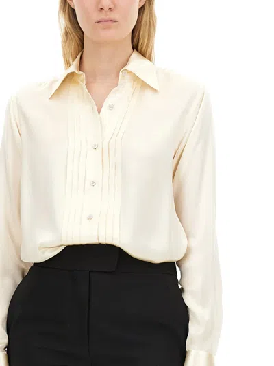 Tom Ford Silk Shirt In Neutral