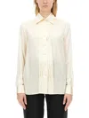 Tom Ford Pintuck-detail Silk Shirt In Neutrals