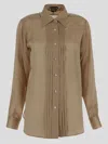 Tom Ford Silk Shirt In Softbeige