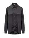 Tom Ford Silk Shirt With Pleated Detail In Black