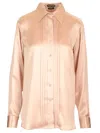 Tom Ford Silk Shirt With Pleats Shirts Rose In Rose