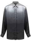 Tom Ford Silk Shirt With Smoked Effect  In Grigio