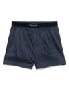 Tom Ford Silk Shorts With Elasticated Waistband And Satin Finish In Blue