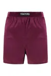 Tom Ford Silk Satin Short Pants In Burgundy