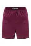 Tom Ford Silk Satin Short Pants In Burgundy