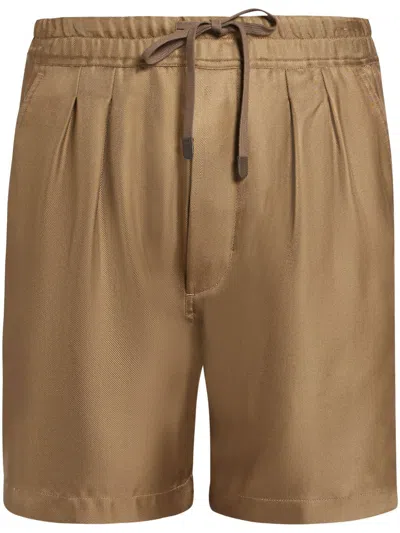Tom Ford Silk Shorts In Brown