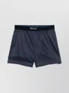 Tom Ford Silk Shorts With Elasticated Waistband And Satin Finish In Blue