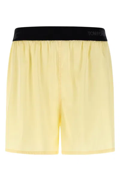Tom Ford Silk Shorts In Yellow