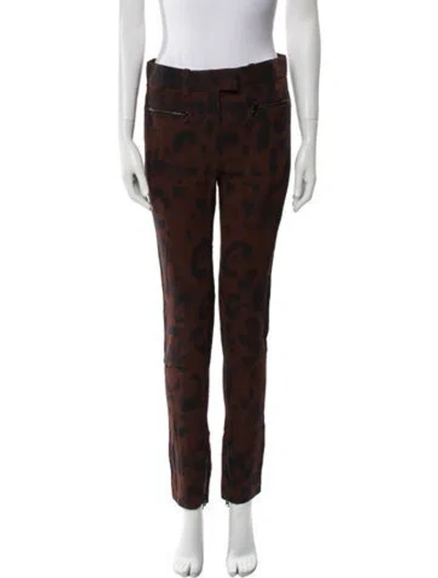 Pre-owned Tom Ford Silk Skinny Leg Pants In Brown