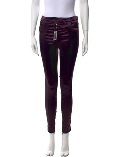 Pre-owned Tom Ford Silk Skinny Leg Pants In Purple