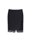 Tom Ford Women Silk Skirt With Lace Inserts In Black
