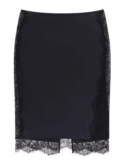 Tom Ford Silk Skirt With Lace Inserts
