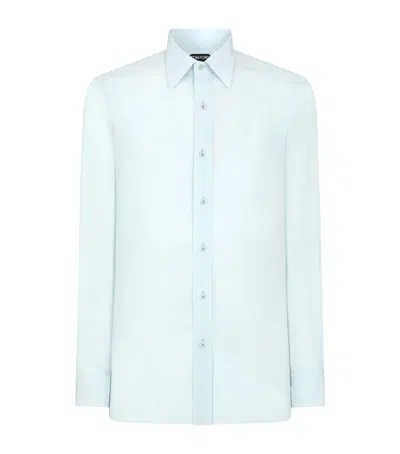 Tom Ford Silk Slim Shirt In Blue