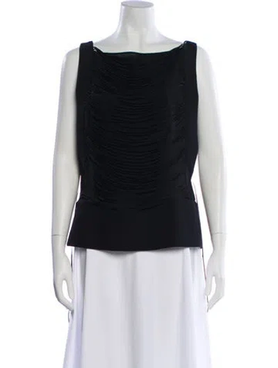 Pre-owned Tom Ford Silk Square Neckline Top W/ Tags In Blue