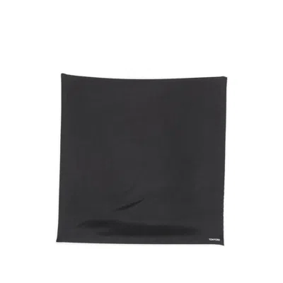 Tom Ford Silk Square Pochette Scarf In Black