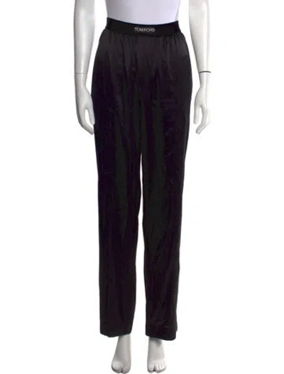 Pre-owned Tom Ford Silk Straight Leg Pants In Black