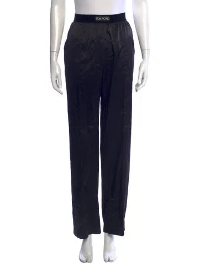 Pre-owned Tom Ford Silk Straight Leg Pants In Black