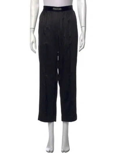 Pre-owned Tom Ford Silk Straight Leg Pants In Black