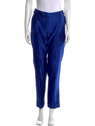 Pre-owned Tom Ford Silk Straight Leg Pants In Blue