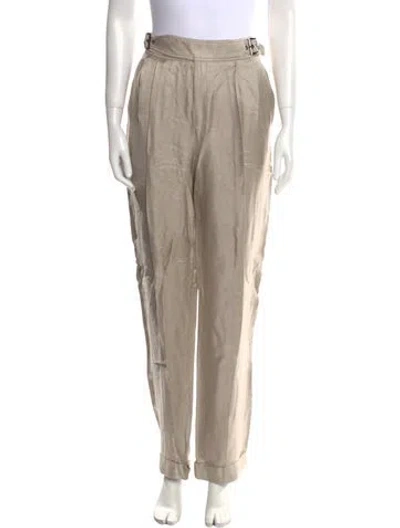 Pre-owned Tom Ford Silk Straight Leg Pants In Neutrals