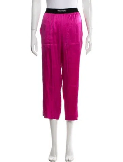 Pre-owned Tom Ford Silk Straight Leg Pants In Pink