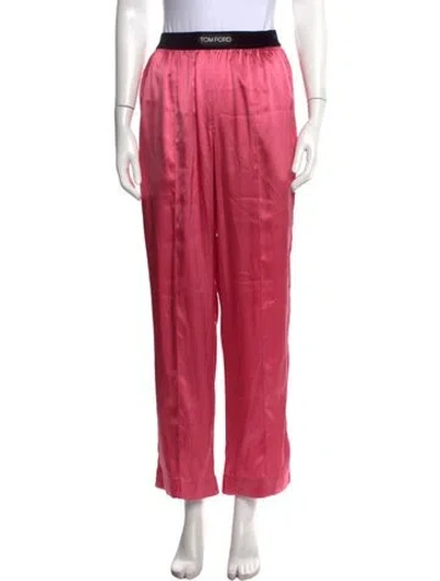 Pre-owned Tom Ford Silk Straight Leg Pants In Pink