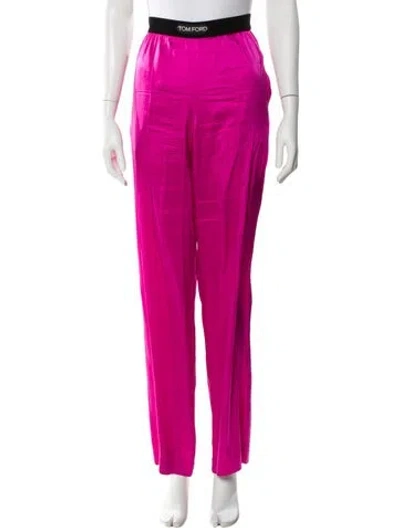 Pre-owned Tom Ford Silk Straight Leg Pants In Purple