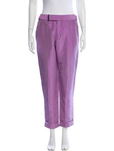 Pre-owned Tom Ford Silk Straight Leg Pants In Purple