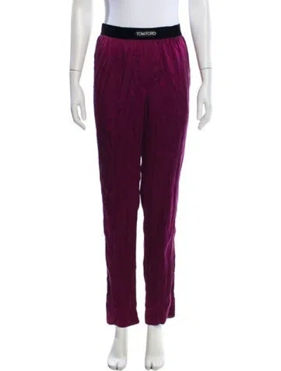 Pre-owned Tom Ford Silk Straight Leg Pants In Purple