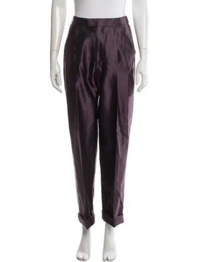 Pre-owned Tom Ford Silk Straight Leg Pants In Purple