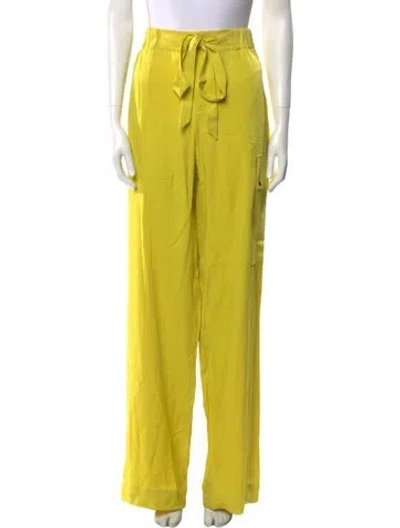 Pre-owned Tom Ford Silk Straight Leg Pants In Yellow
