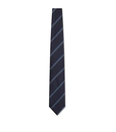 Tom Ford Silk Stripe Jacquard Tie In Navy
