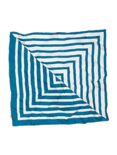 Pre-owned Tom Ford Silk Striped Scarf In Blue