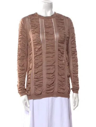 Pre-owned Tom Ford Silk Striped Sweater In Brown