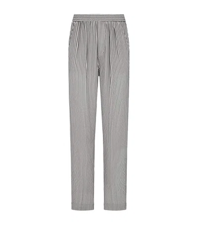 Tom Ford Silk Striped Trousers In Gray