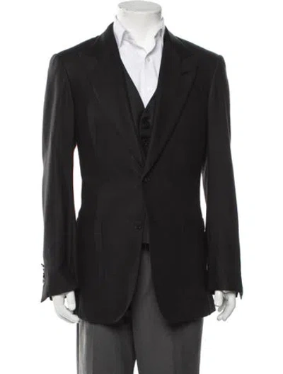 Pre-owned Tom Ford Silk Suit Vest In Black