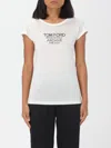 Tom Ford Chalk-colored Silk Jersey Fabric T-shirt In White