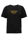 Tom Ford Silk T-shirt With Bold Logo Print In Black