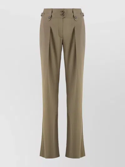 Tom Ford Silk Tailored Trousers Front Pleats Back Pockets In Brown